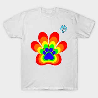 Rainbow Dog Paw / colorful paw / rainbow, T-Shirt